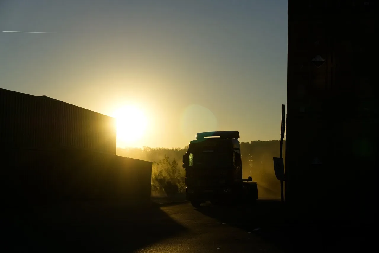 container, truck, fog, dark, grim, sunrise, backlighting, port, loading, mobile, transport, export, terminal, cargo, cargo container, container handling, nature, heaven, freight, stacked, silhouette, trucks. Dumpster rental performance indicators worth a monthly review