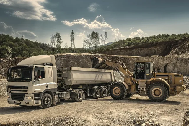 digger, excavator, engine, heavy, loader, lorry, machine, machinery, quarry, sand, semi-trailer truck, soil, trailer, transportation system, truck, vehicle, heavy machinery, truck, truck, truck, truck, truck. Dumpster rental startup: turn time and service area